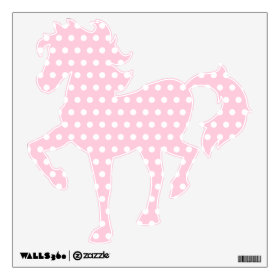 White and Pink Polka Dots Pattern. Wall Decor