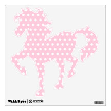 White and Pink Polka Dots Pattern. Wall Decor