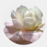 White and Pink Rose Wedding Invitations Seals Stickers