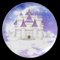 White and Purple Castle plates
