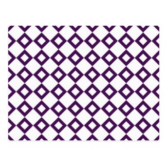 White and Purple Diamond Pattern Post Cards