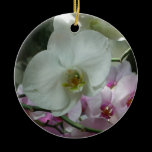 White and Purple Orchids Ornament