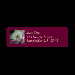 White and Purple Orchids Return Address Label