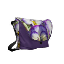 White and Purple Violas Messenger Bag