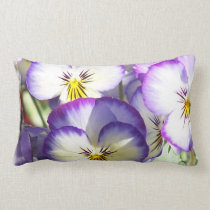 White and Purple Violas Pillows pillows