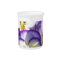 White and Purple Violas Pitcher