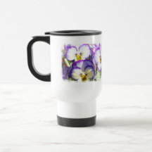 White and Purple Violas Travel Mug 