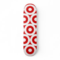 White and Red Circle Skateboard by crimsonskye79 White and Red Circle Skateboard