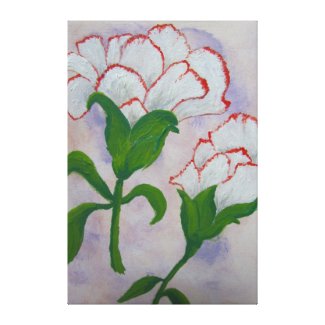 White and Red Flowers Canvas Print