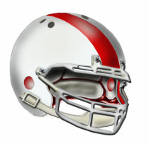 White and Red Football Helmet Ornament photo sculptures