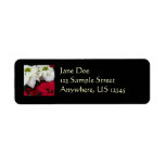 White and Red Poinsettias Return Address Label