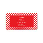 White and Red Polka Dot Labels