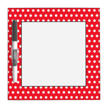 White and Red Polka Dot Pattern. Spotty. Dry-Erase Boards