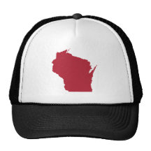 White and Red Wisconsin Hats