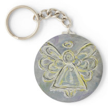 White and Silver Light Guardian Angel Keychain