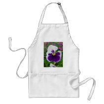 White And Violet Flower aprons by lifesphere White And Violet Flower aprons