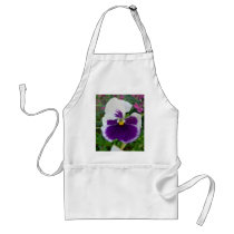 White And Violet Flower aprons by lifesphere White And Violet Flower aprons