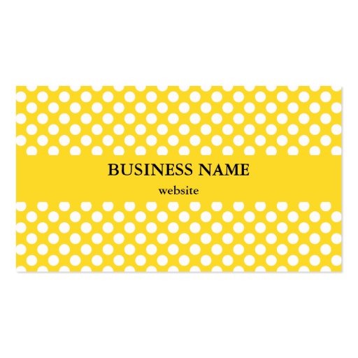 White and Yellow Polka Dot Business Card (back side)