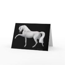 White Andalusian Horse Greeting Card by twopurringcats White Andalusian Horse Greeting Card
