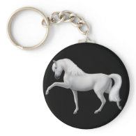 White Andalusian Horse Keychain
