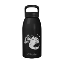White Anglerfish 16oz Aluminum Water Bottle