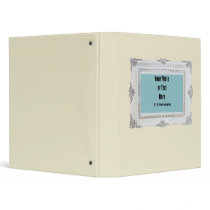 White Antique Porcelain Frame Customizable 3 Ring Binders