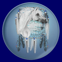White Appaloosa Dreamcatcher plates