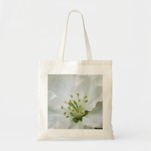 White Apple Blossom Close-Up Tote Bag