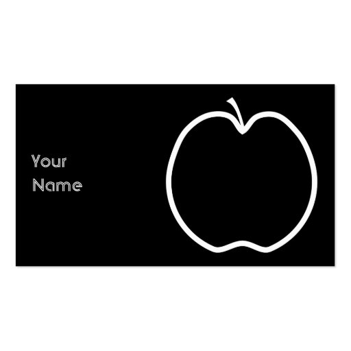 White Apple Outline. Business Card Template (front side)