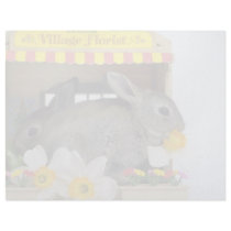 white Apricot and Blue Rex rabbits flowers Letterhead Template