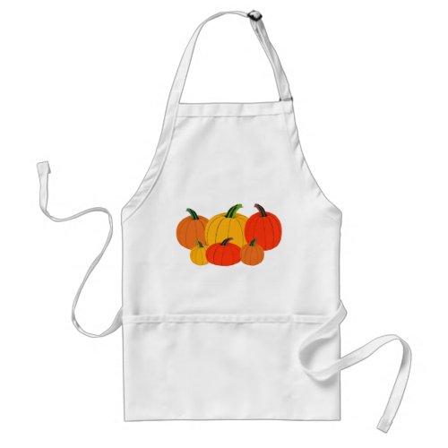 White apron with pumpkins apron