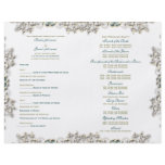 White aqua vintage antique "wedding program" personalized flyer