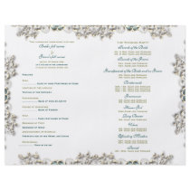 White aqua vintage antique "wedding program" personalized flyer