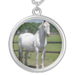 White Arab Horse Necklace