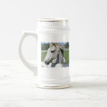 White Arabian Horse Beer Stein Coffee Mugs
