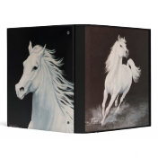 White Arabian Stallion 3 Ring Binders