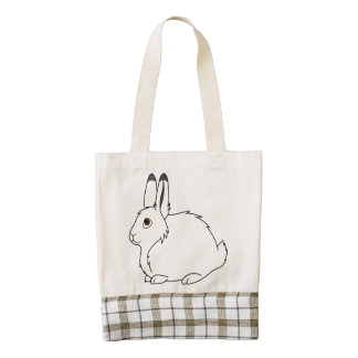 White Arctic Hare Zazzle HEART Tote Bag