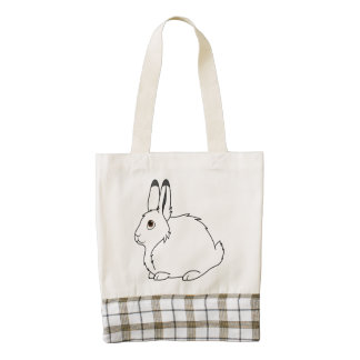White Arctic Hare Zazzle HEART Tote Bag