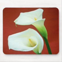 white Arum lily flowers Mouse Pads