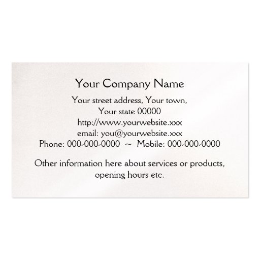 White arum lily funeral business card (back side)