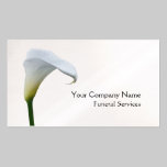 White arum lily funeral business card business cards