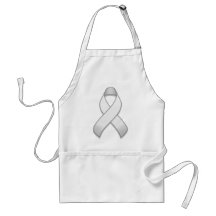 White Awareness Ribbon Apron