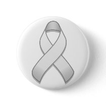 White Awareness Ribbon Button