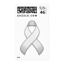 White Awareness Ribbon Postage