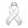 White Awareness Ribbon Round Sticker