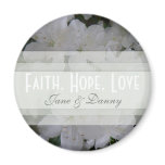 White Azalea Faith, Hope, Love Magnet