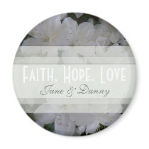 White Azalea Faith, Hope, Love Magnet by KELLBELL535 White Azalea Faith, Hope, Love Magnet