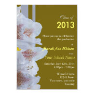 white azalea flowers graduation party invitation. announcement