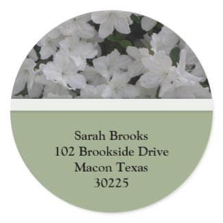 White Azaleas Address Labels sticker