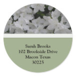 White Azaleas Address Labels Round Stickers
